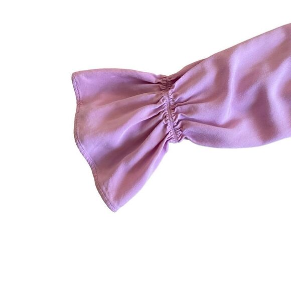 EUC ASOS Design Pink Long Sleeve Gathered Drape Front Top - Picture 6 of 11